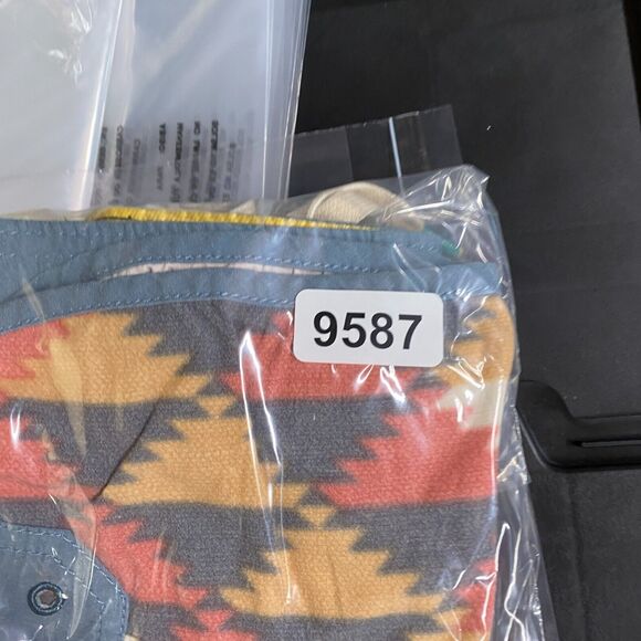 Reef Swim Trunks Shorts Men M Medium Blue Geometric Mid Rise Boardshorts Pull On - Picture 9 of 9